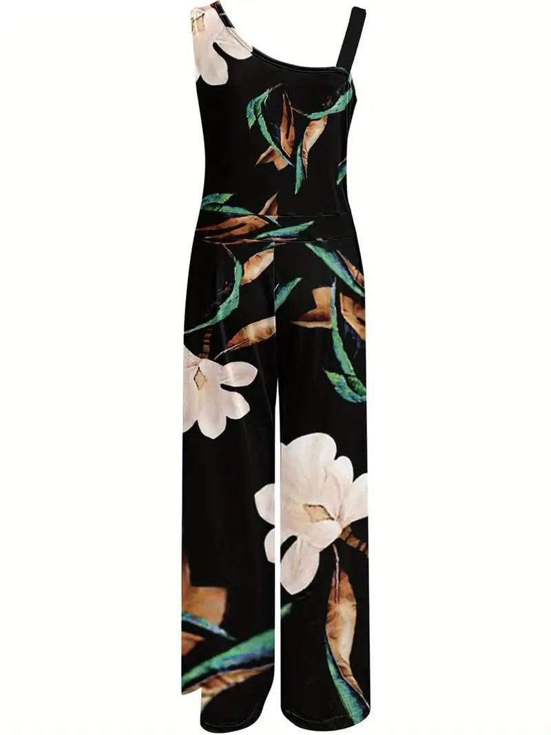 Lysandra - Elegante bloemprint wide leg dames jumpsuit