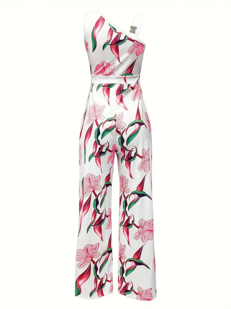 Lysandra - Elegante bloemprint wide leg dames jumpsuit