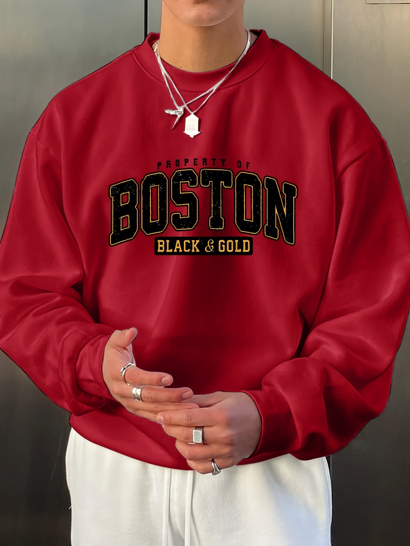 Blake - Trendy Boston heren trui met ronde hals