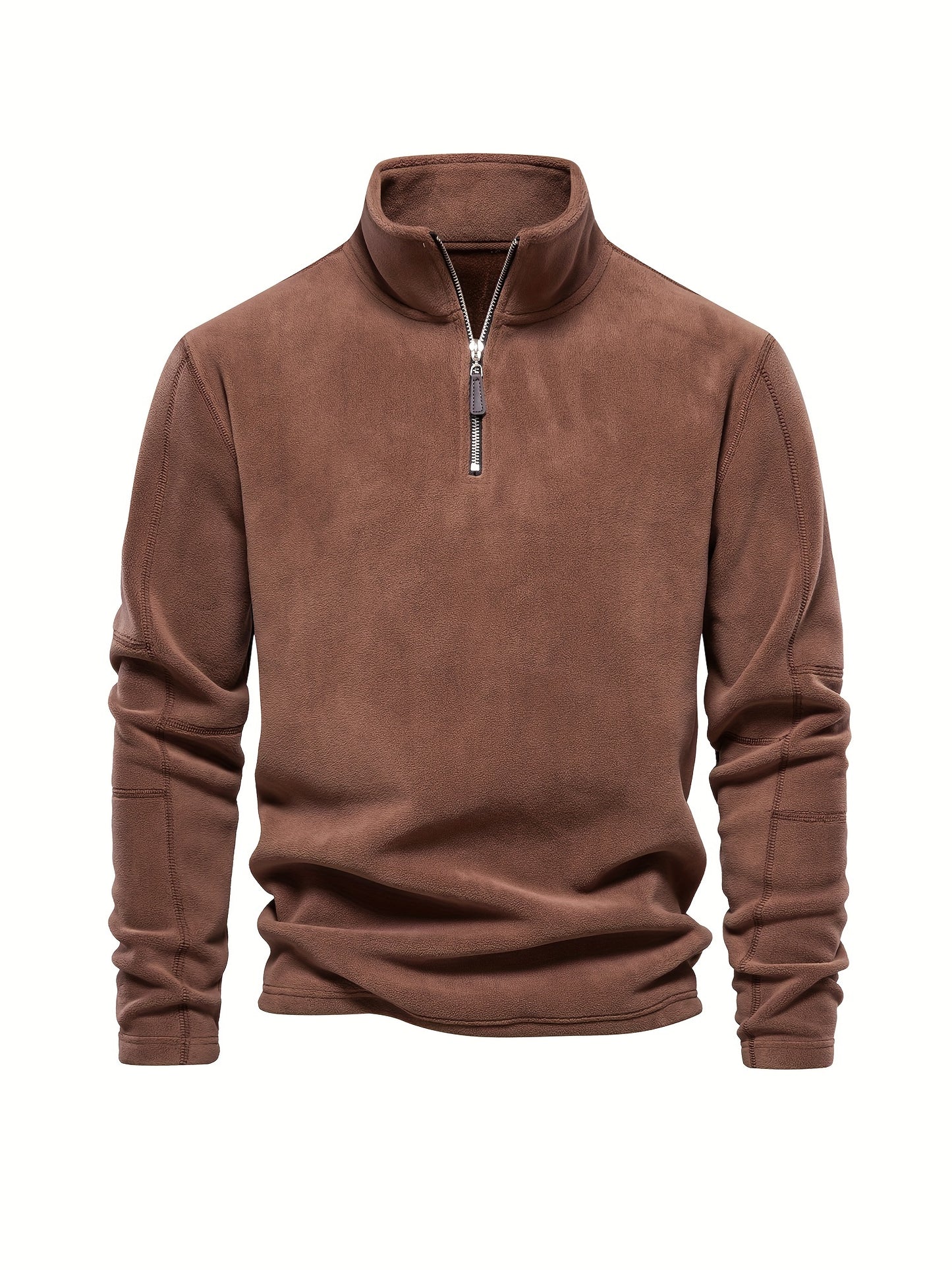 Spencer - Luxe fleece heren trui met rits en opstaande kraag