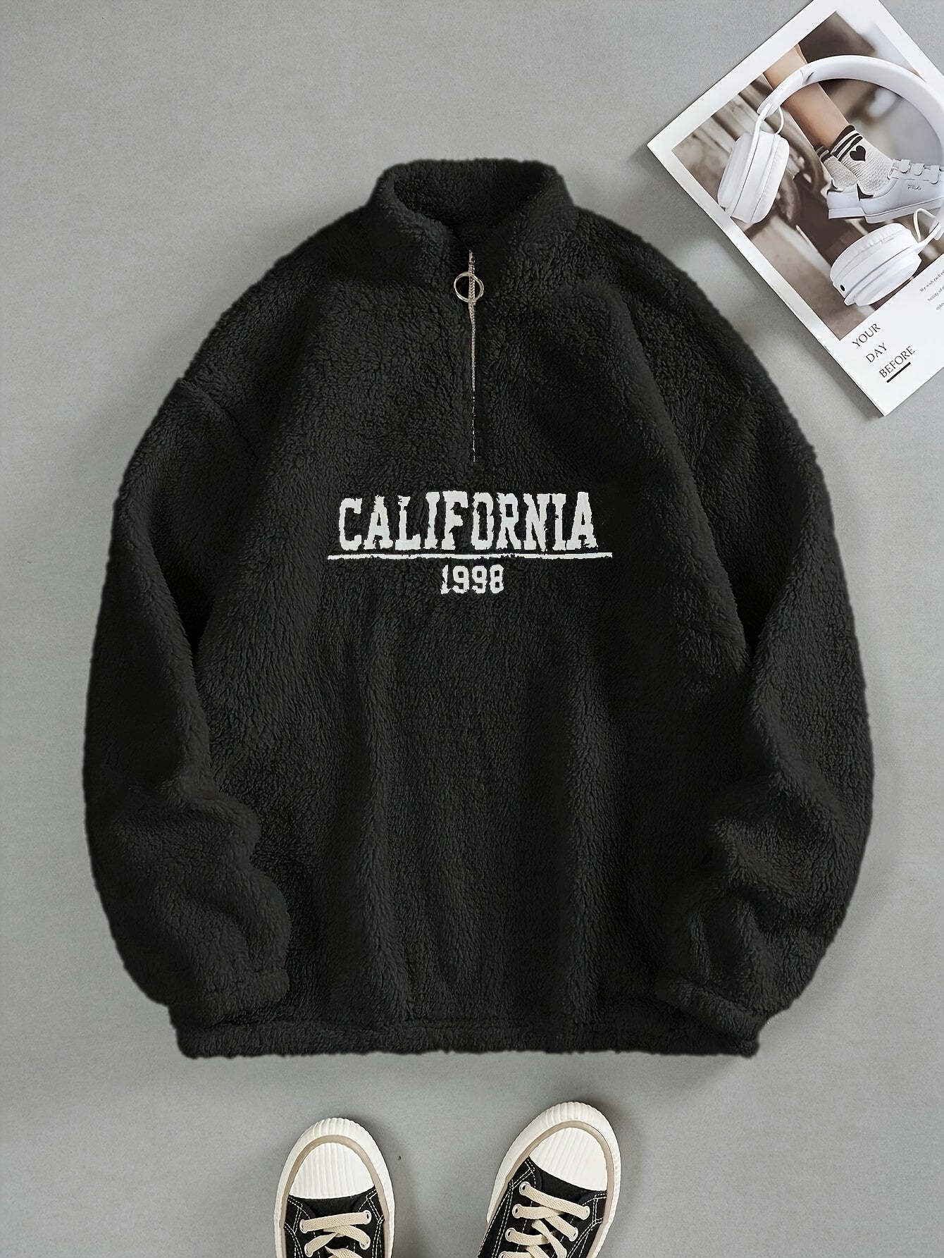 Autumn - Casual fluffy California quarter zip dames trui met ronde hals