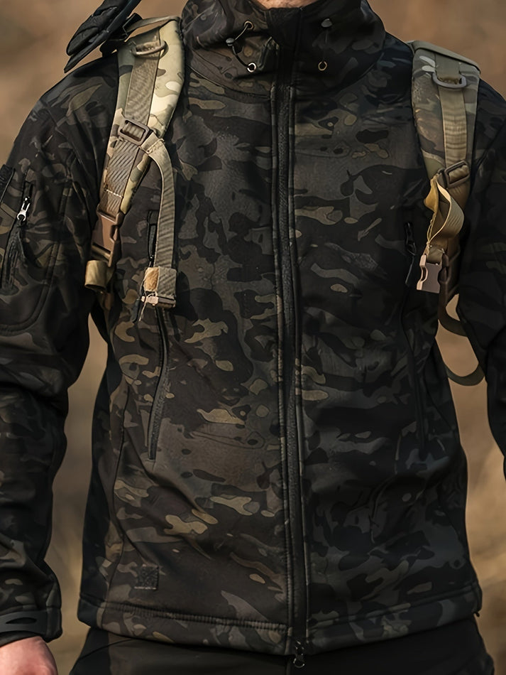 McWood - Softshell camouflage heren jas met capuchon