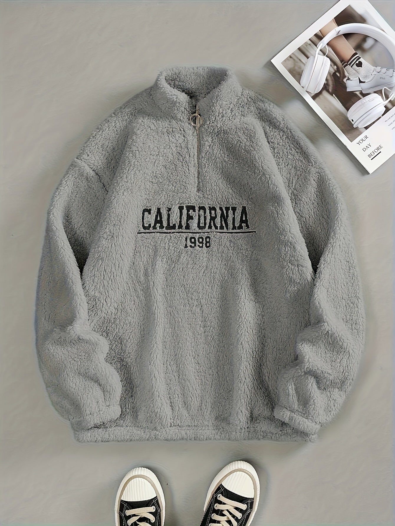 Autumn - Casual fluffy California quarter zip dames trui met ronde hals