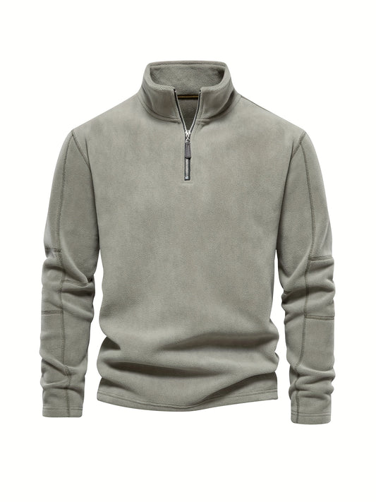 Spencer - Luxe fleece heren trui met rits en opstaande kraag