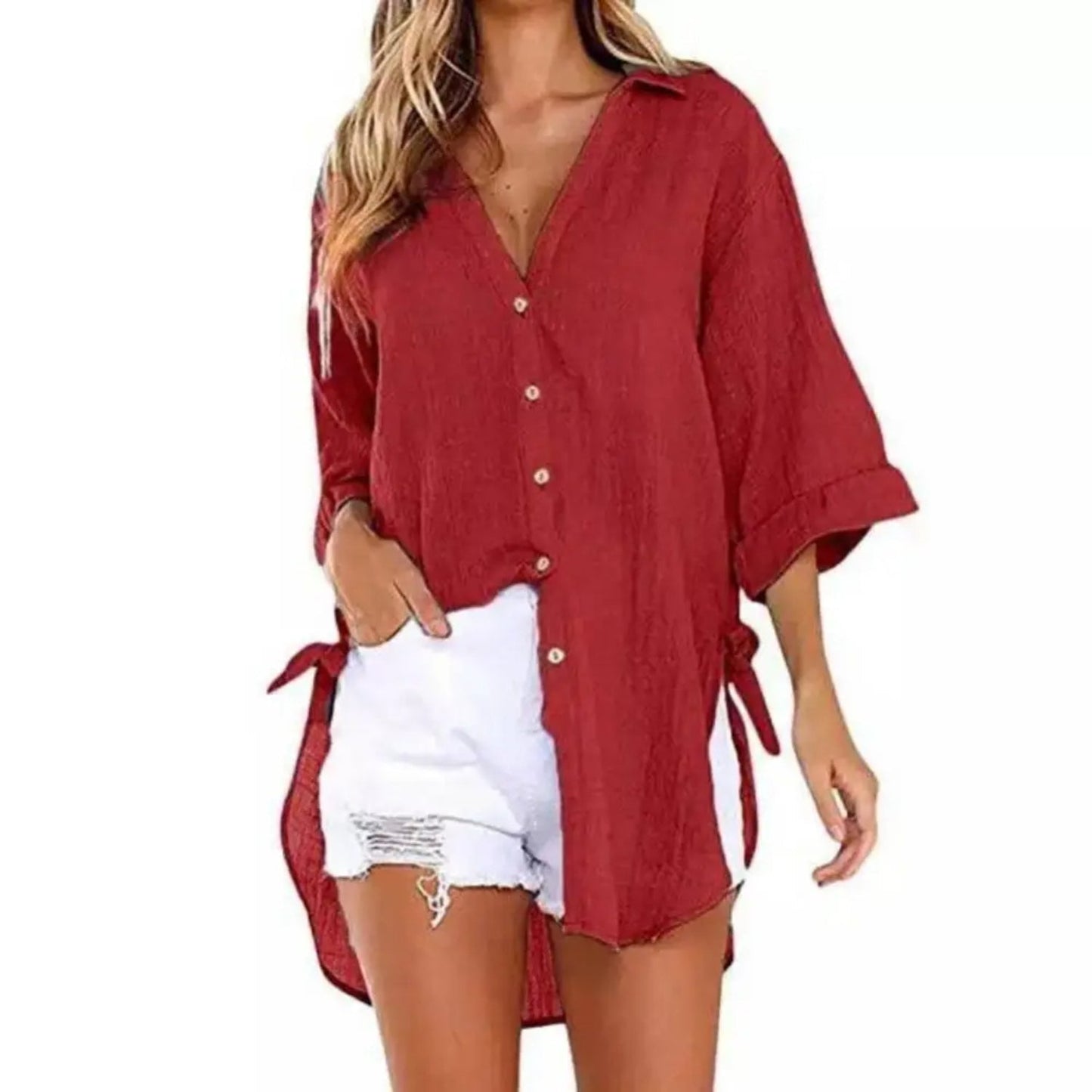 Jacky - Casual linnen Dames Blouse - Felesty