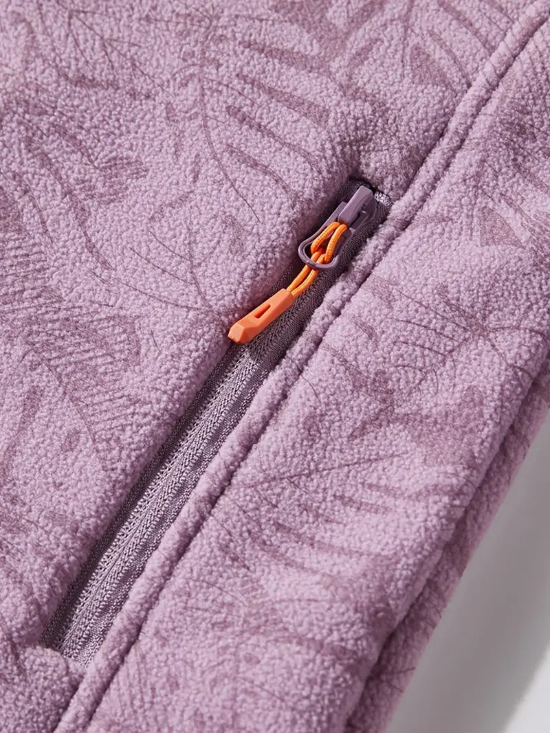 Lucy - Modieuze outdoor fleece dames jas met kraag