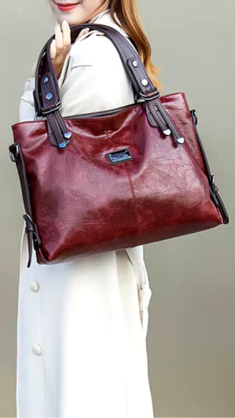 Kyona - Vintage leren dames handtas