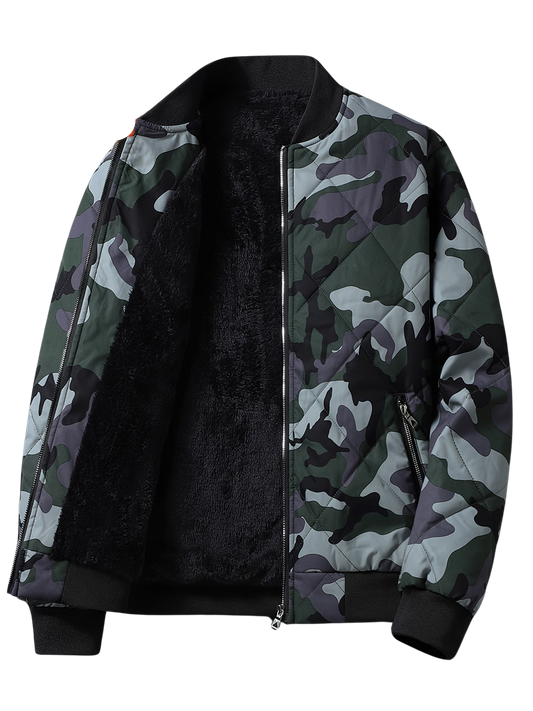 Roger - Trendy gewatteerde camouflage heren winterjack