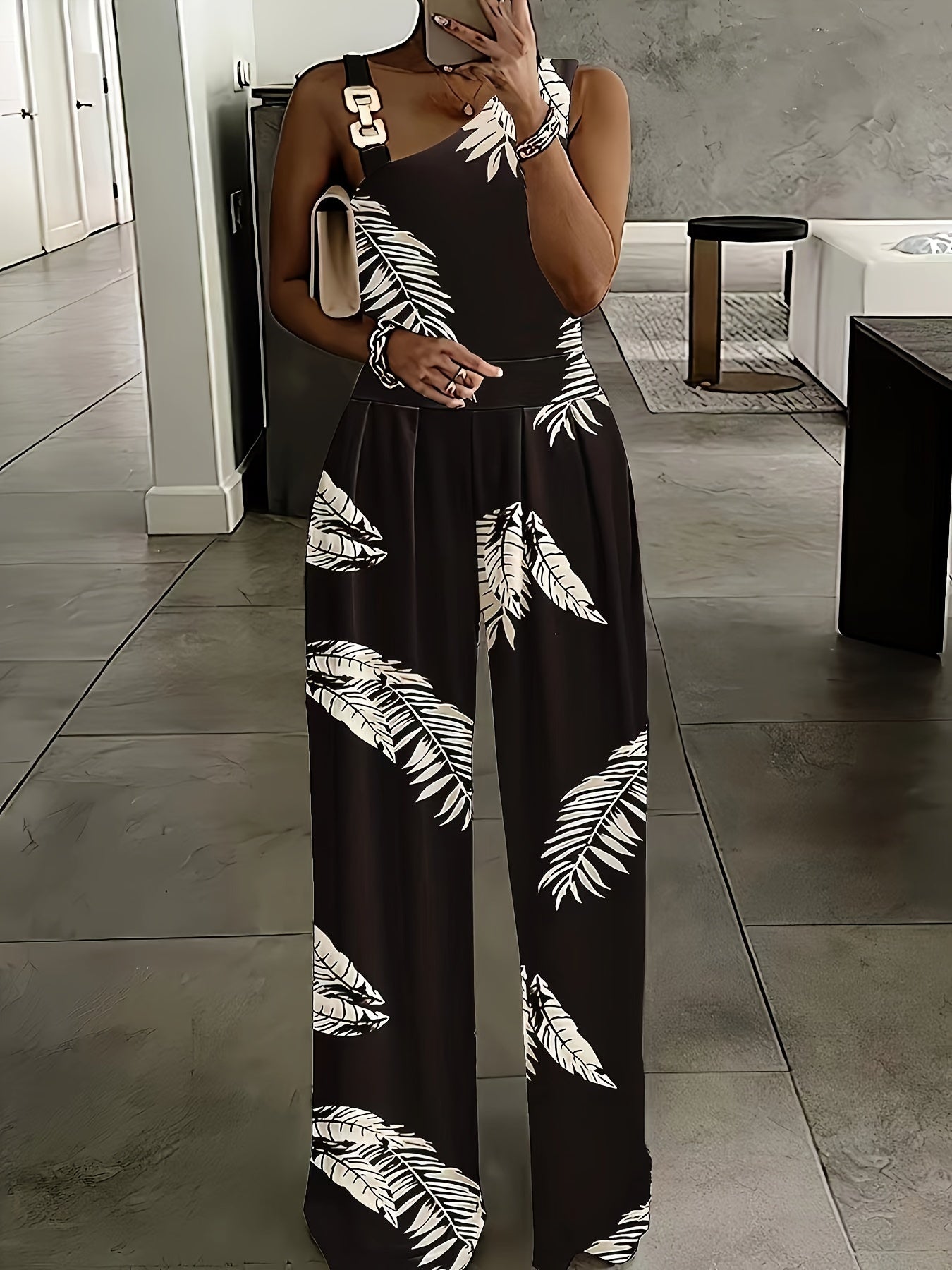 Lysandra - Elegante bloemprint wide leg dames jumpsuit