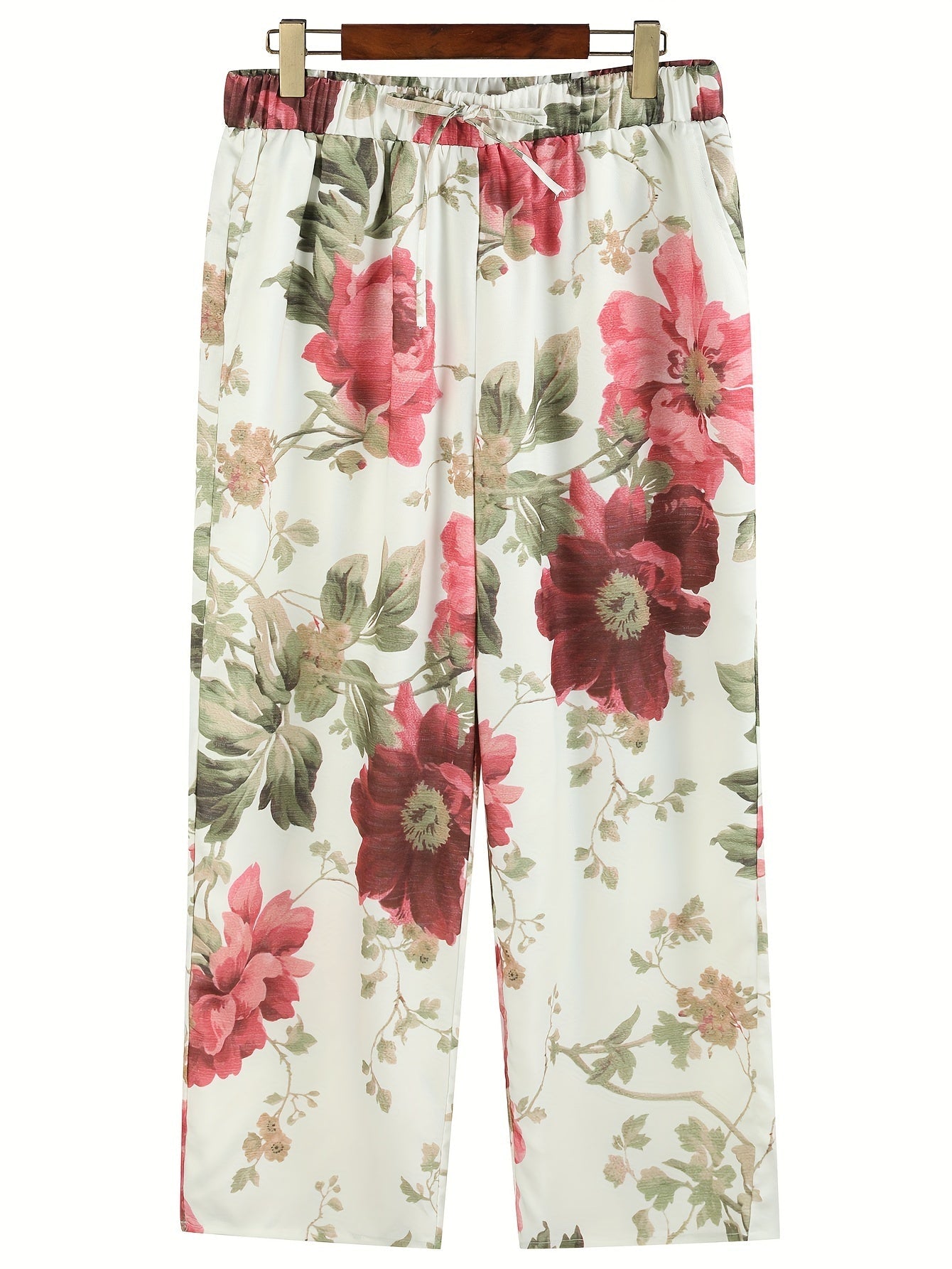 Casual dames broek met bloemenprint1