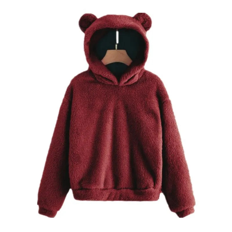 Comfy teddy hoodie voor dames rood