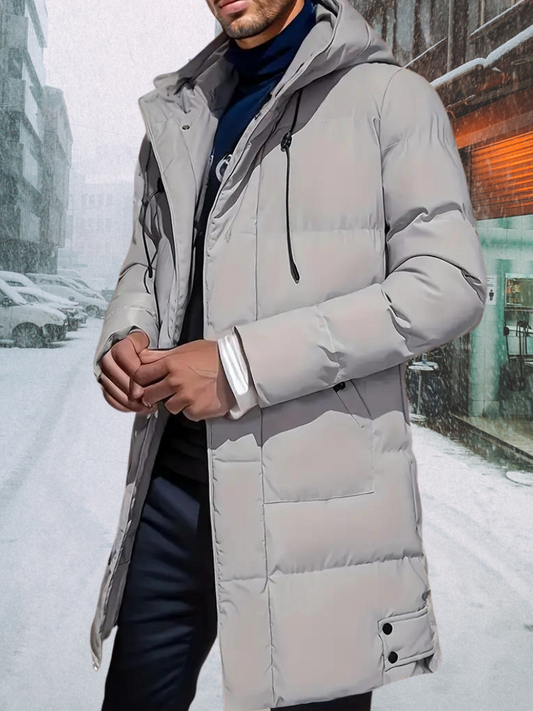 Rowen - Premium lange puffer heren winterjas met capuchon