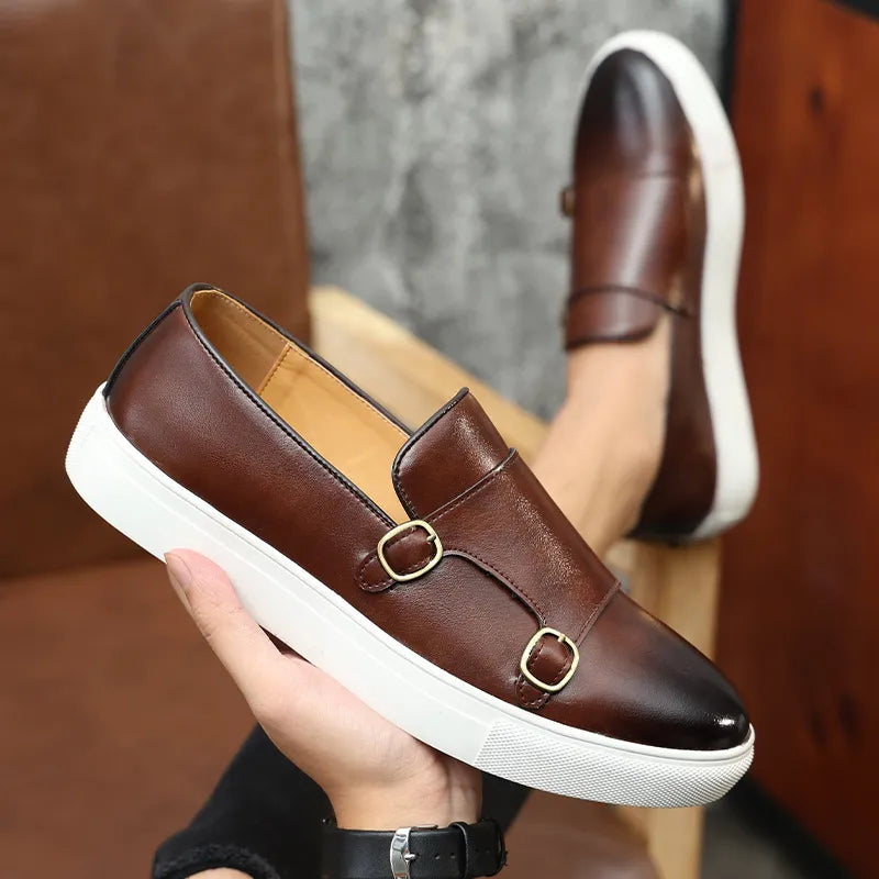 Felesty Elegante leren heren loafers schoenen3