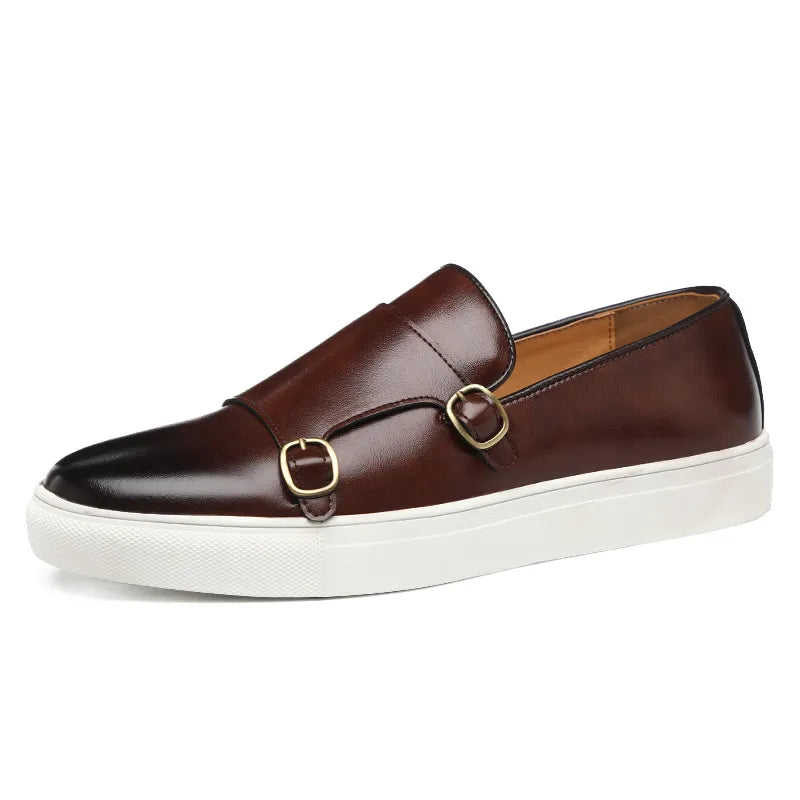 Felesty Elegante leren heren loafers schoenen bruin