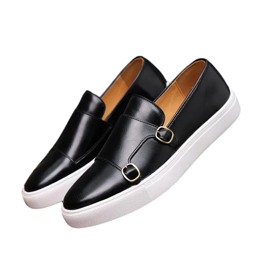 Felesty Elegante leren heren loafers schoenen zwart