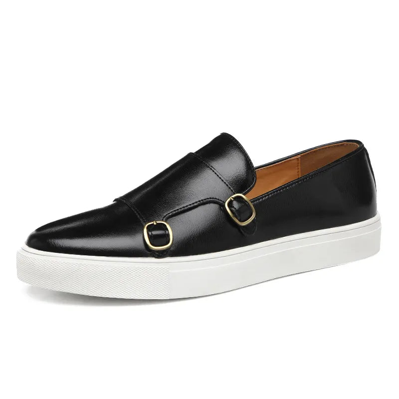 Felesty Elegante leren heren loafers schoenen zwart1