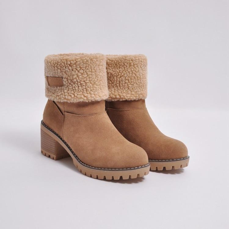 Felesty Luxe dames winter laarzen kaki