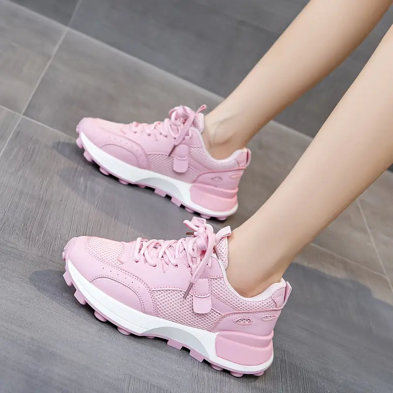 Felesty Stijlvolle dames sneaker met veters roze