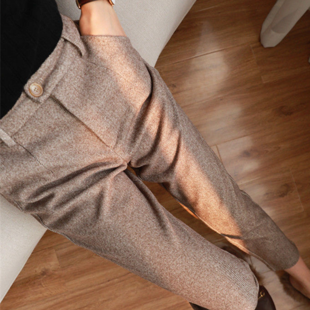 Felesty Stijlvolle wollen dames broek4