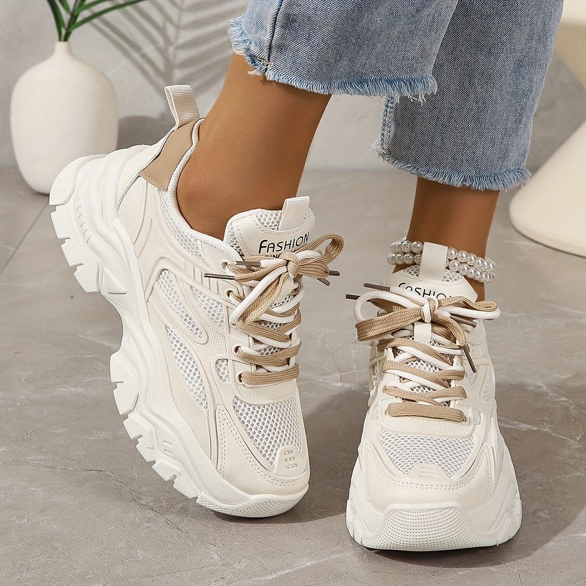 Felesty Trendy hoge zool dames sneakers2