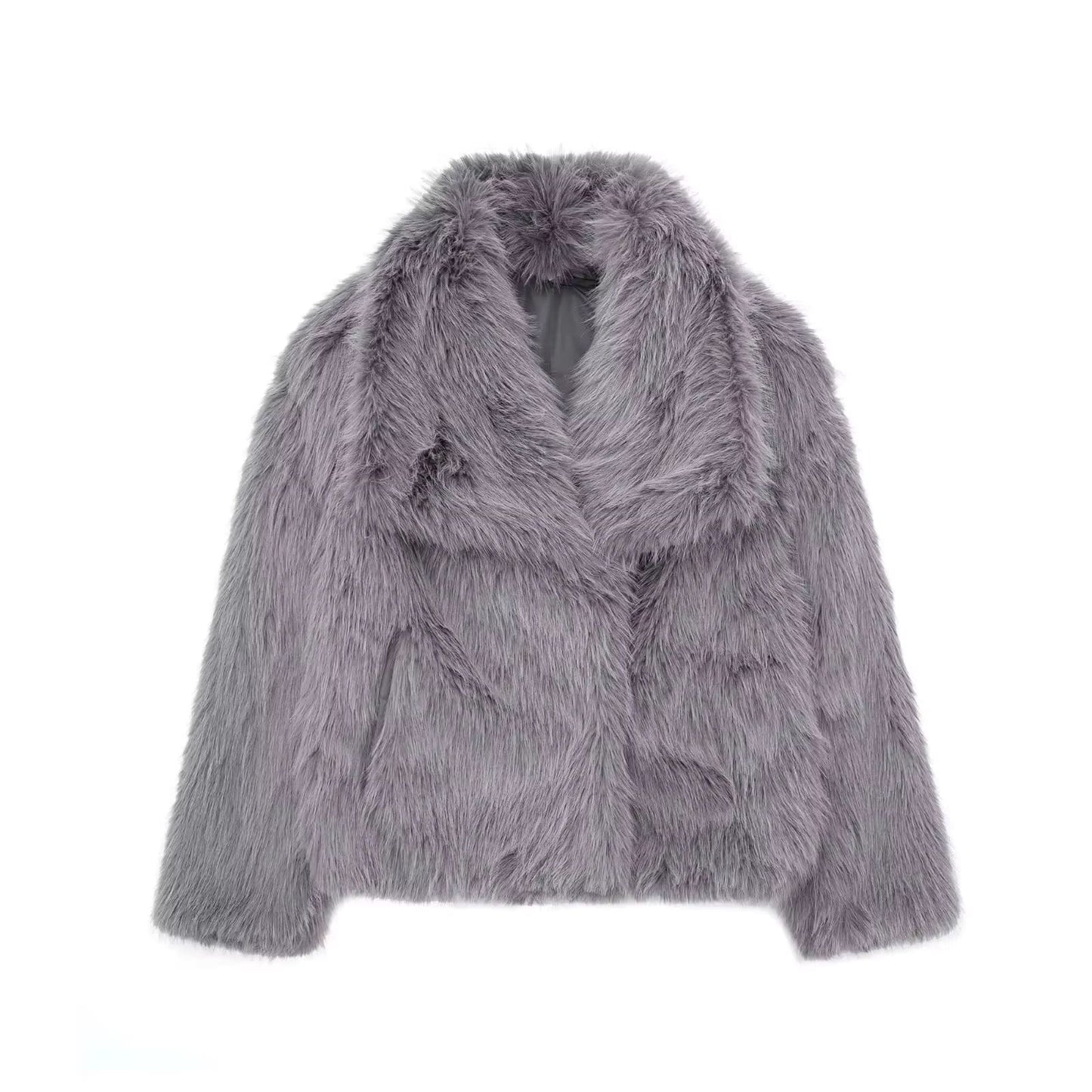 Louise - Trendy faux fur dames winterjas met kraag