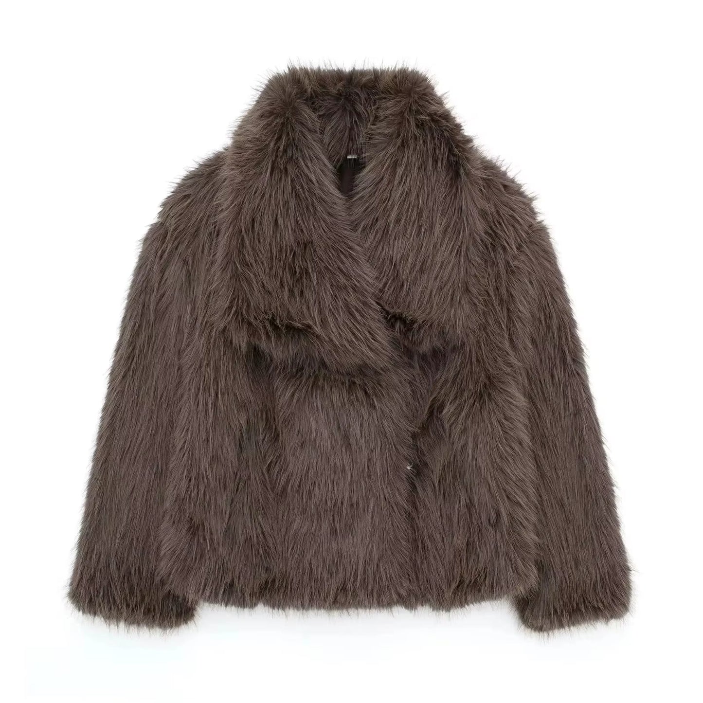 Louise - Trendy faux fur dames winterjas met kraag