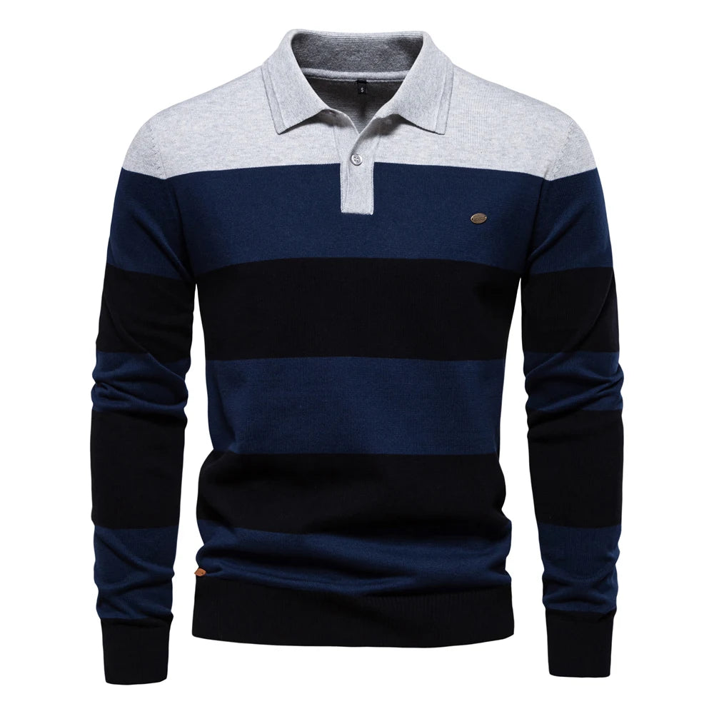 Hernan - Casual gebreide heren polo trui