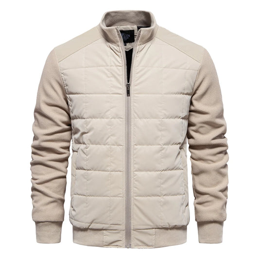 James - Casual gewatteerde fleece heren jas met kraag