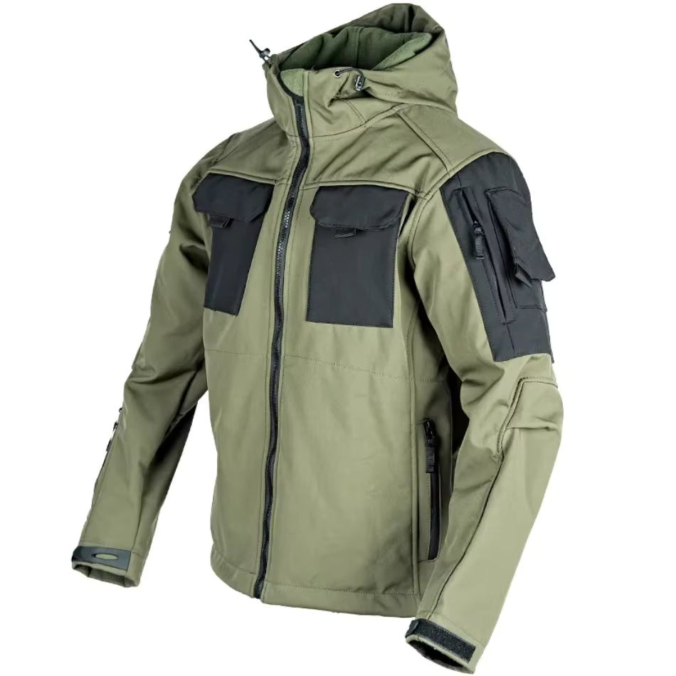 Jake - Waterdichte softshell cargo jas en broek heren set met capuchon - Outdoor kleding