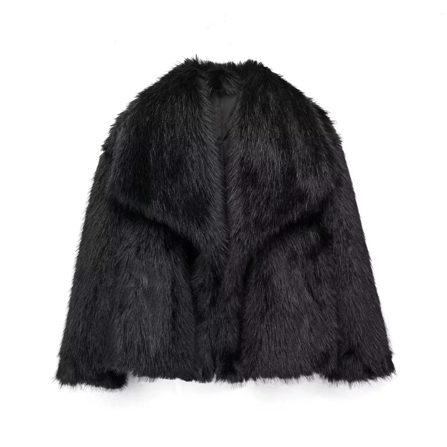 Louise - Trendy faux fur dames winterjas met kraag