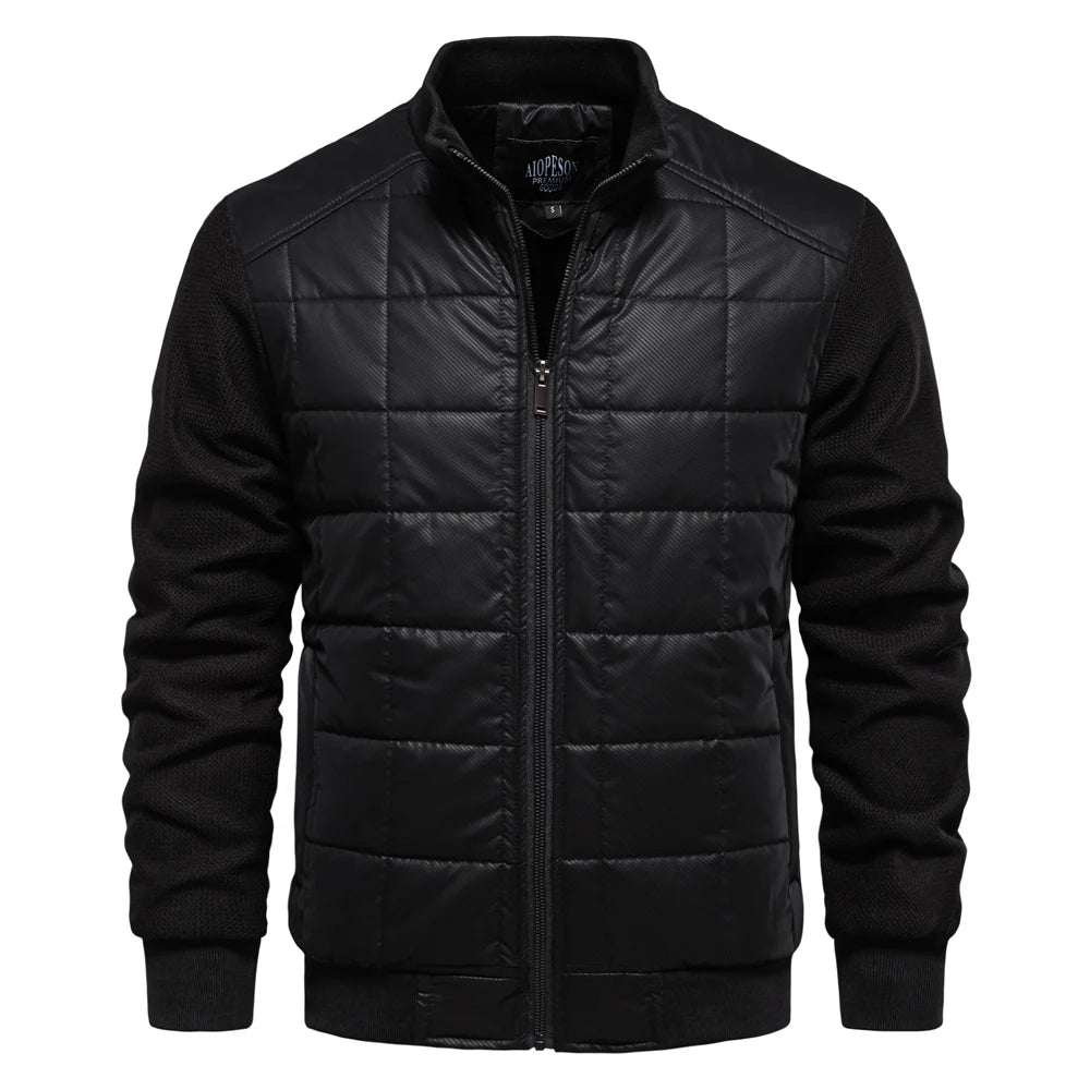 James - Casual gewatteerde fleece heren jas met kraag