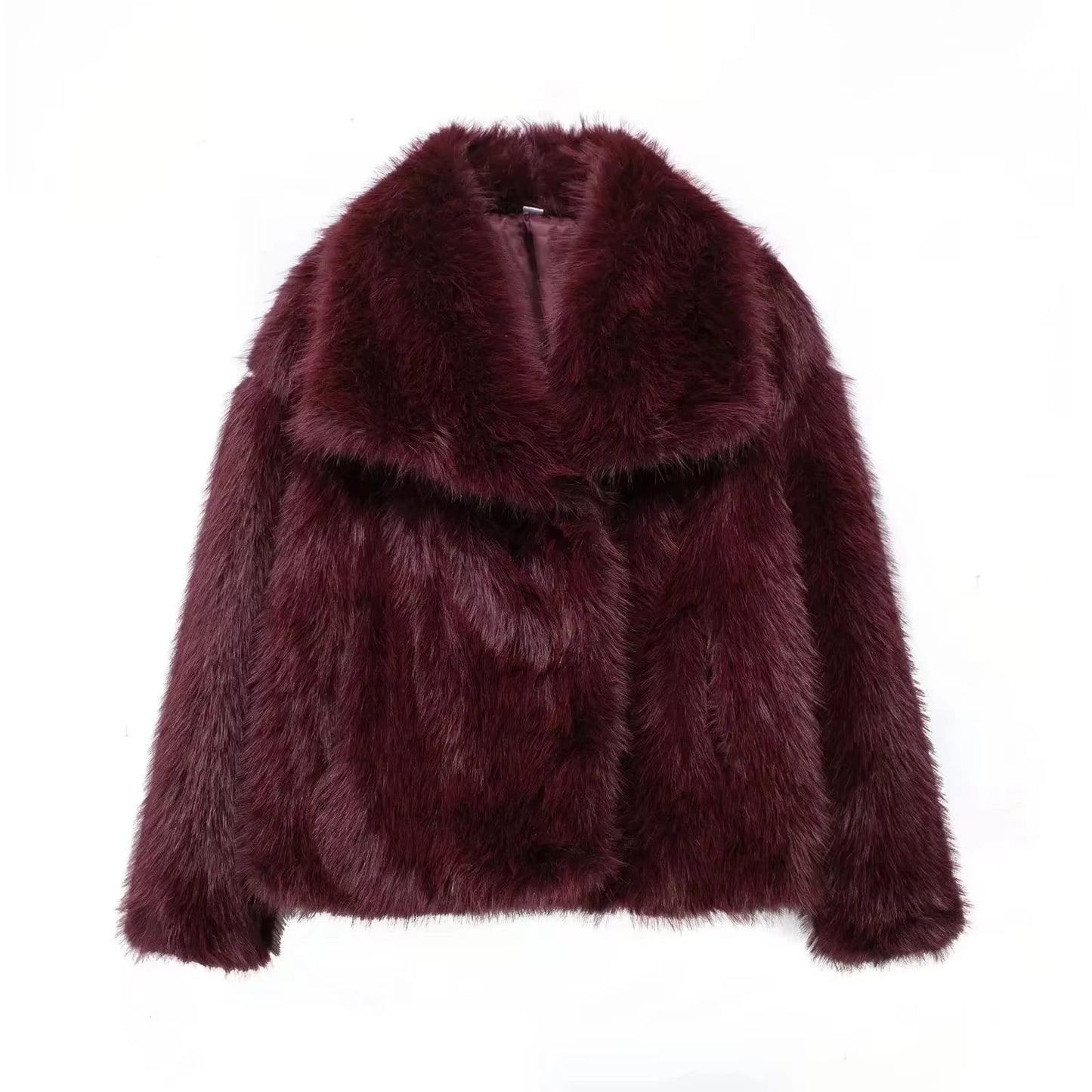 Louise - Trendy faux fur dames winterjas met kraag