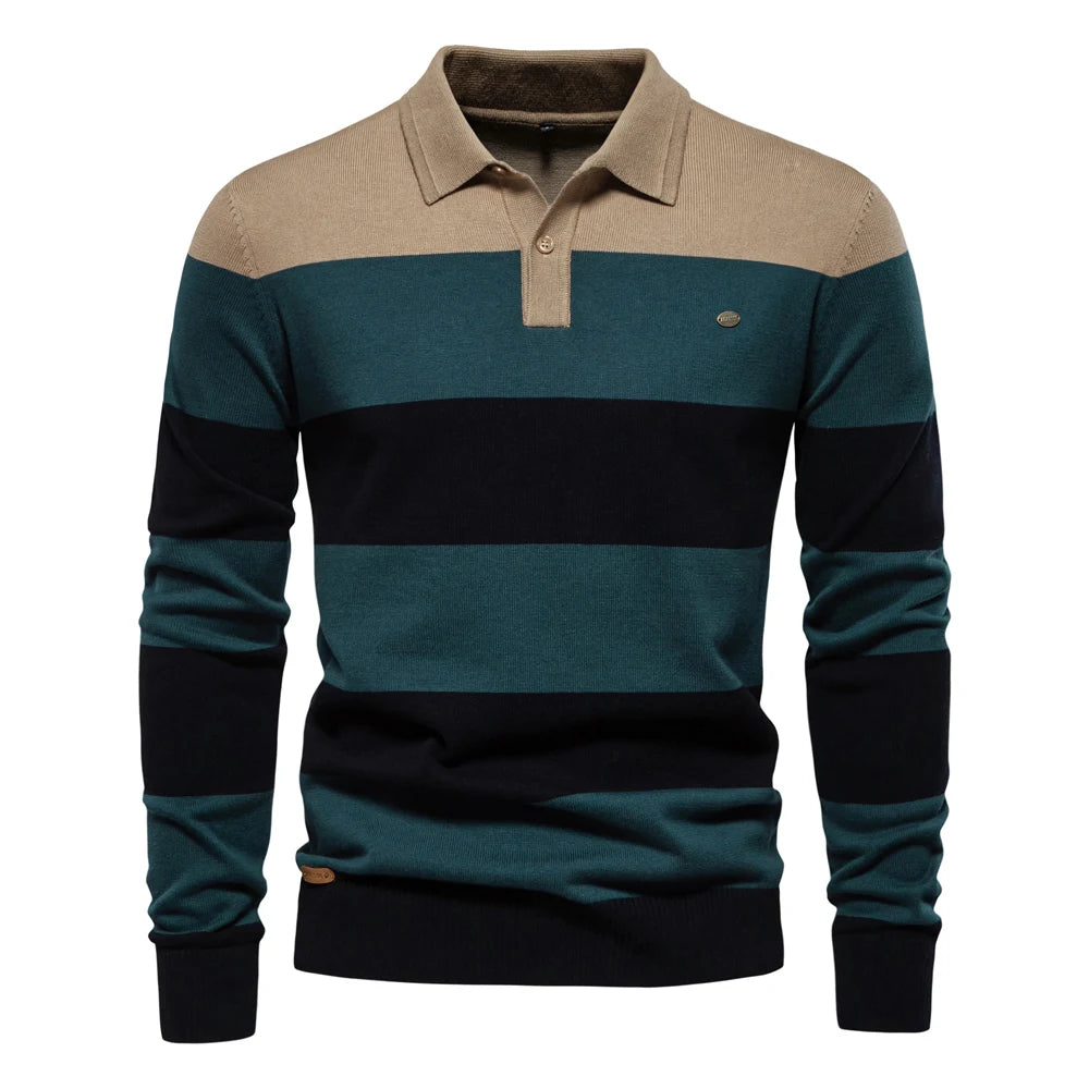 Hernan - Casual gebreide heren polo trui