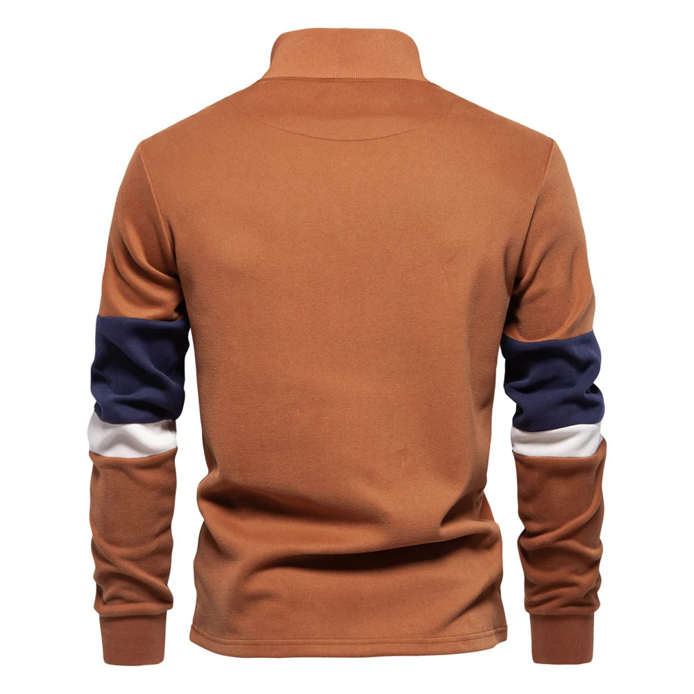 Rodry - Casual herensweater met kwart rits en opstaande kraag