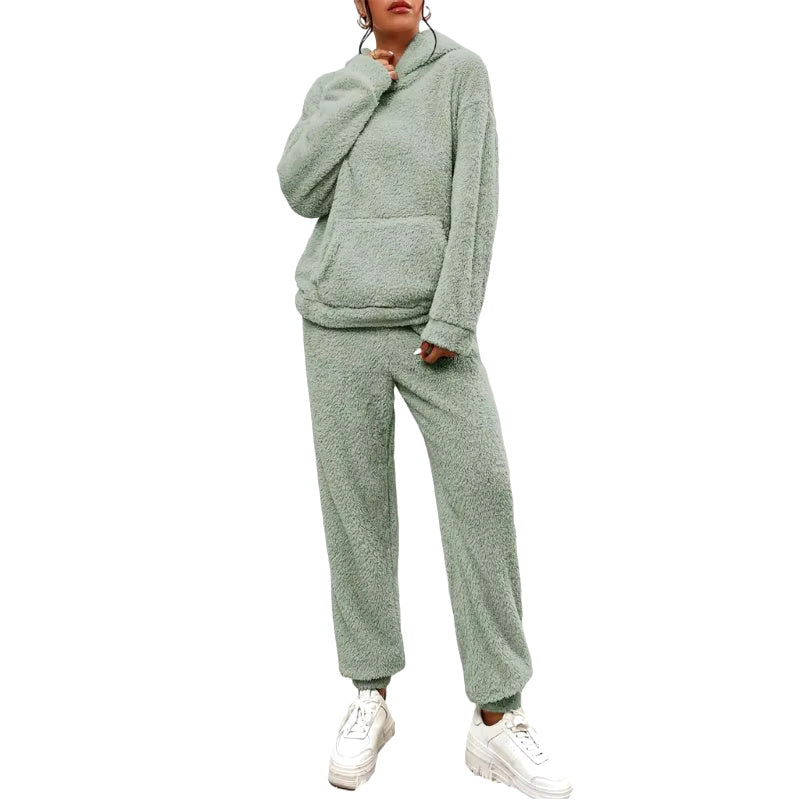 Romy - Cozy teddy dames trui set met capuchon