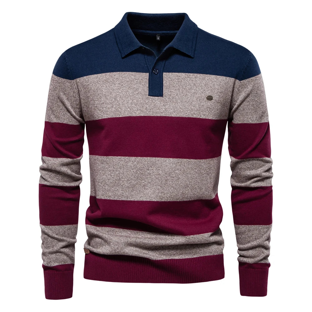 Hernan - Casual gebreide heren polo trui