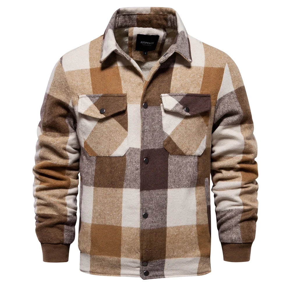 Valdez - Casual geruite flanel heren jack met knopen