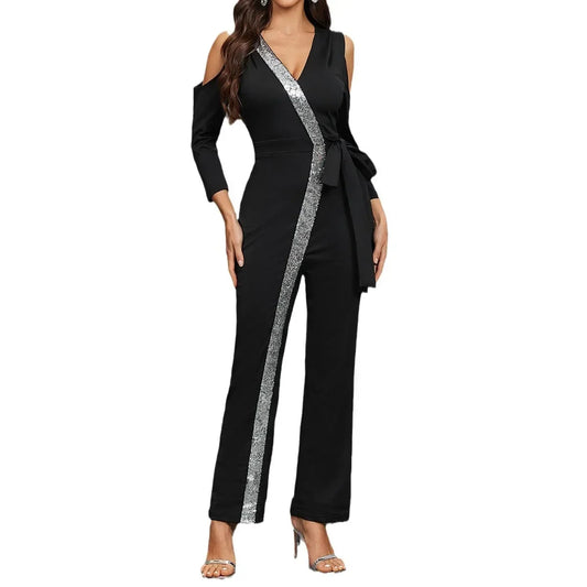 Liva - Elegante lange mouw dames off-shoulder jumpsuit