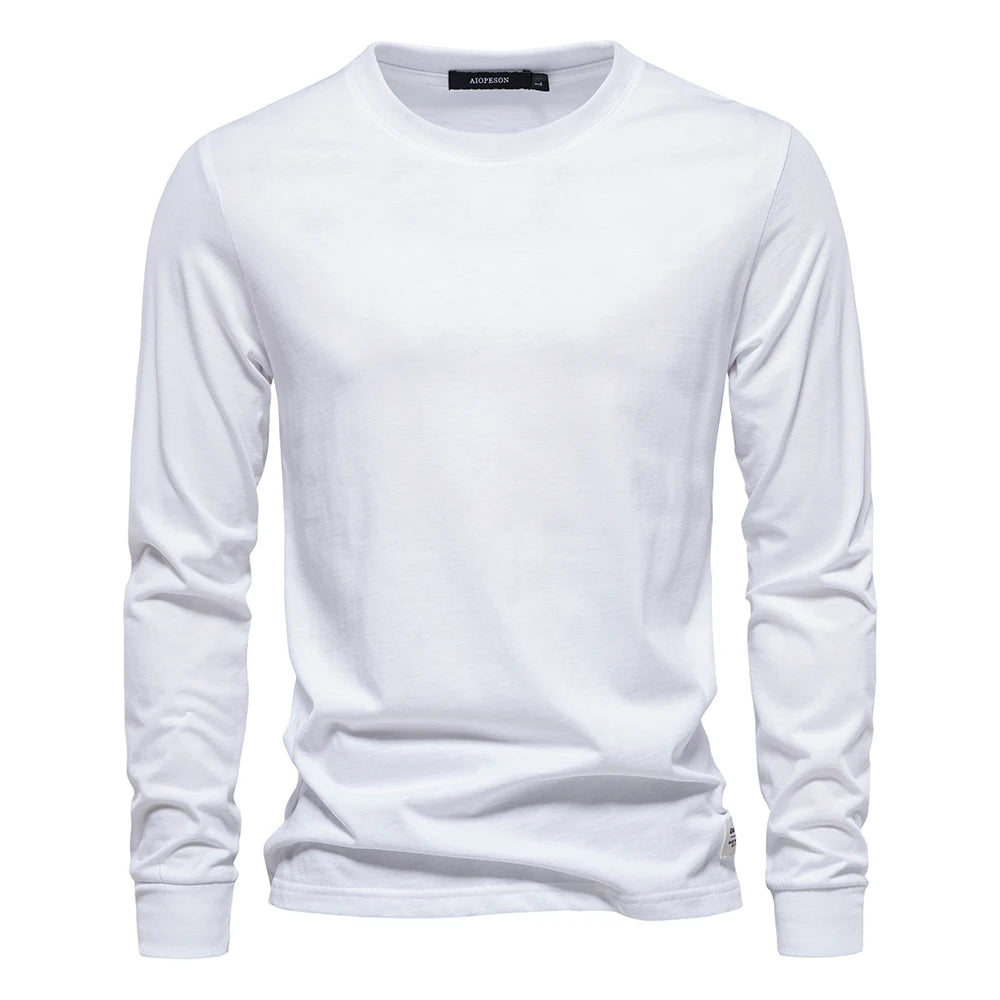 Finny - Casual katoenen lange mouw heren t-shirt met ronde hals