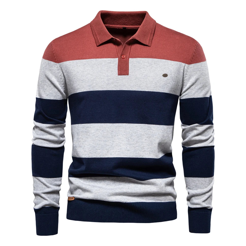 Hernan - Casual gebreide heren polo trui