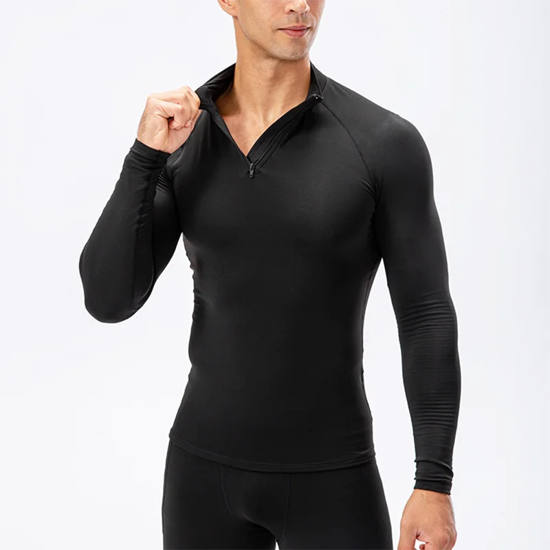 Heatflex - Thermo lange mouw heren shirt met kwart rits