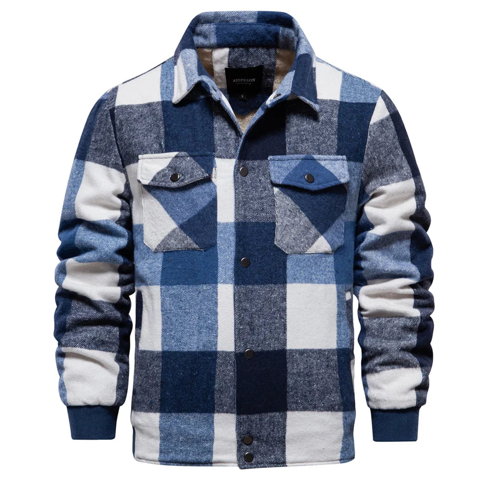 Valdez - Casual geruite flanel heren jack met knopen