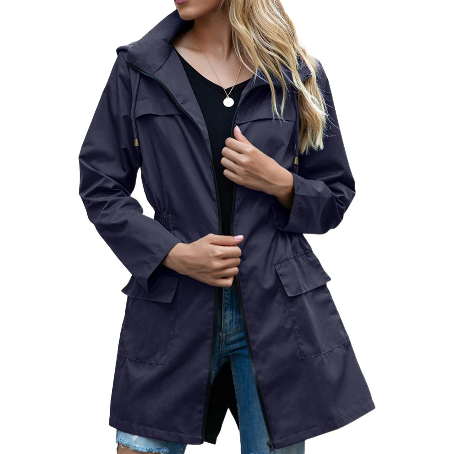 Eloise - Midi dames trenchcoat met ritssluiting weerbestendig - Felesty