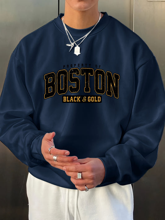 Blake - Trendy Boston heren trui met ronde hals