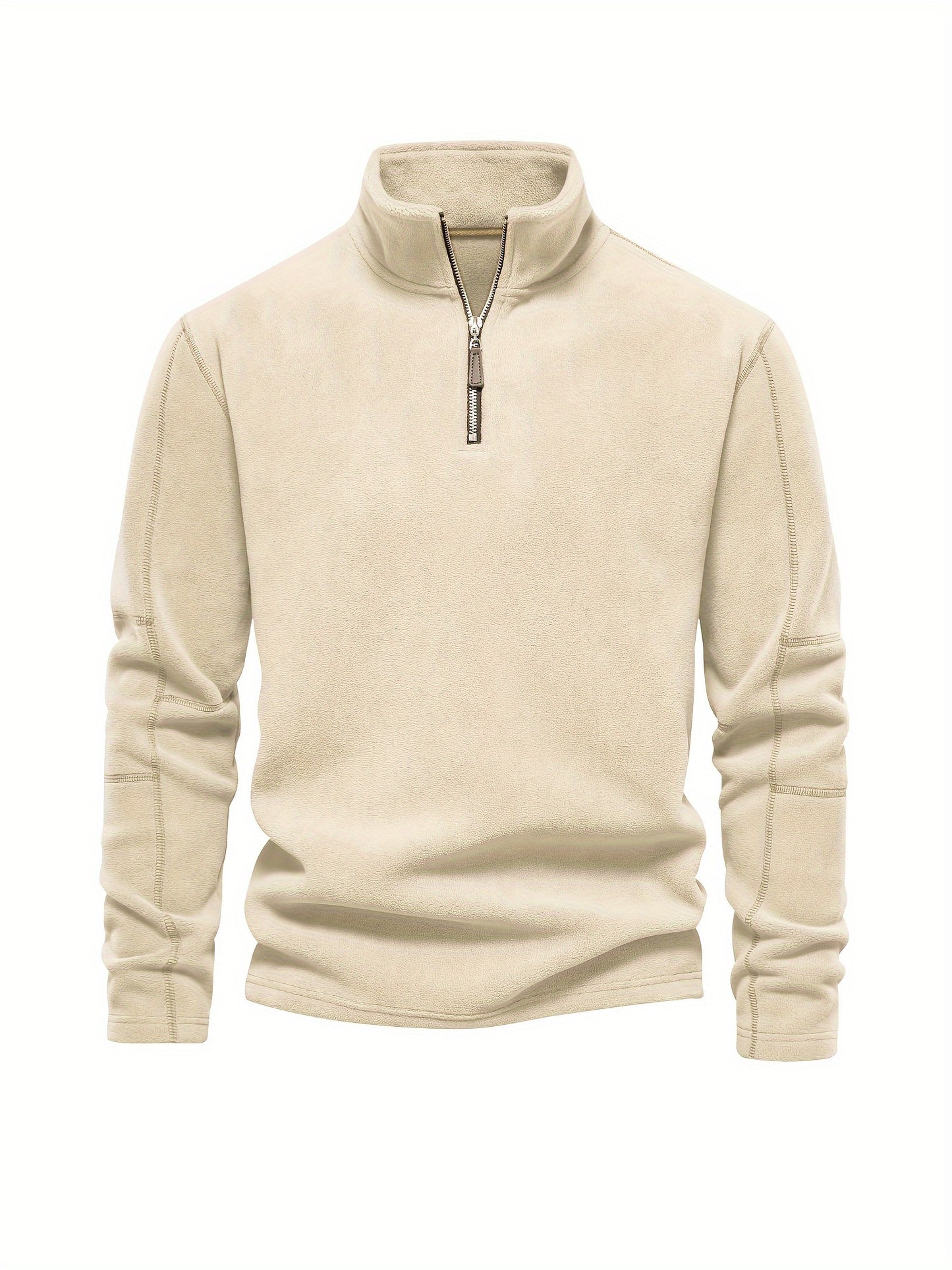 Spencer - Luxe fleece heren trui met rits en opstaande kraag