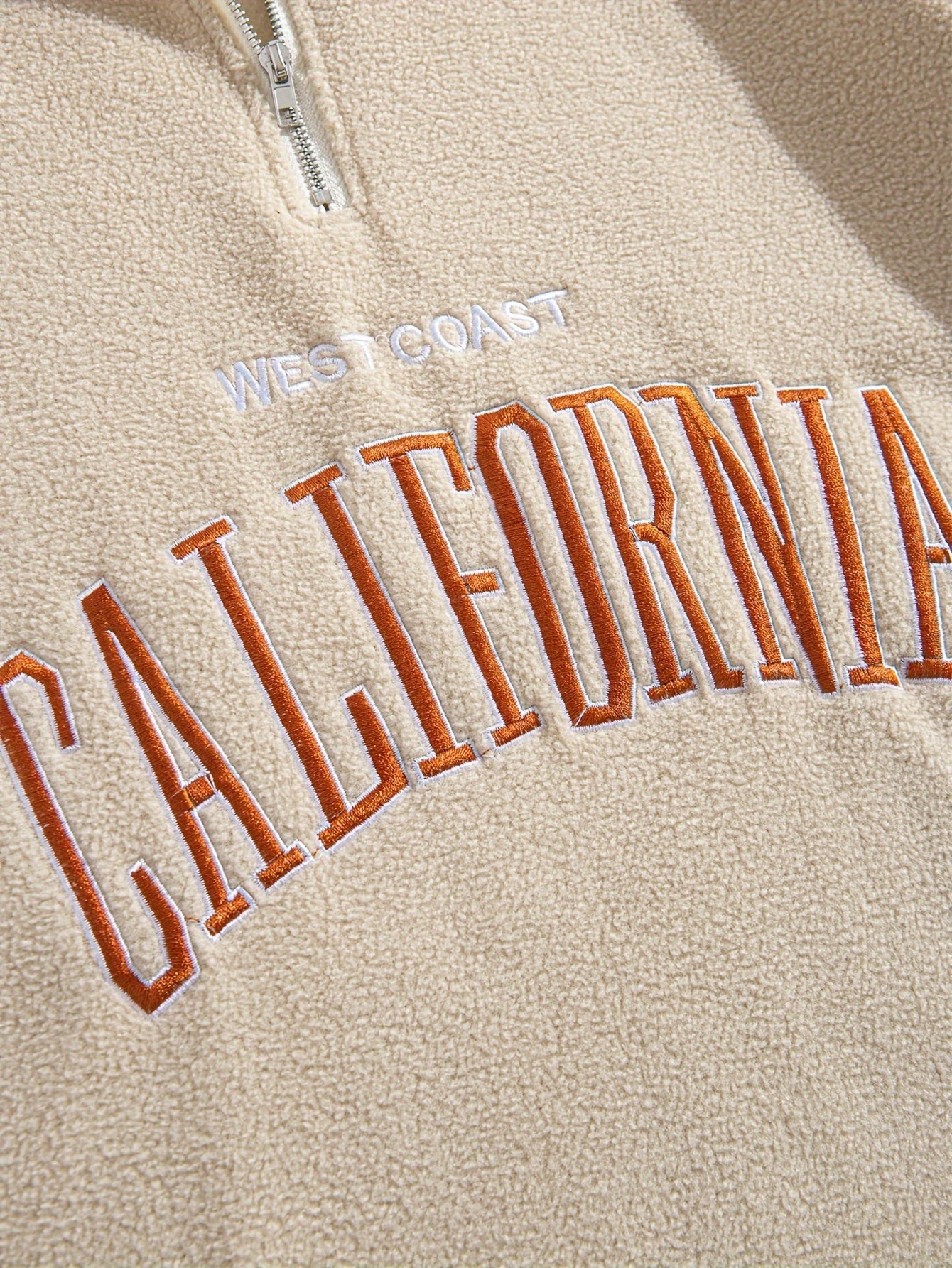 Jones - Casual California fleece heren trui met kraag en halve rits