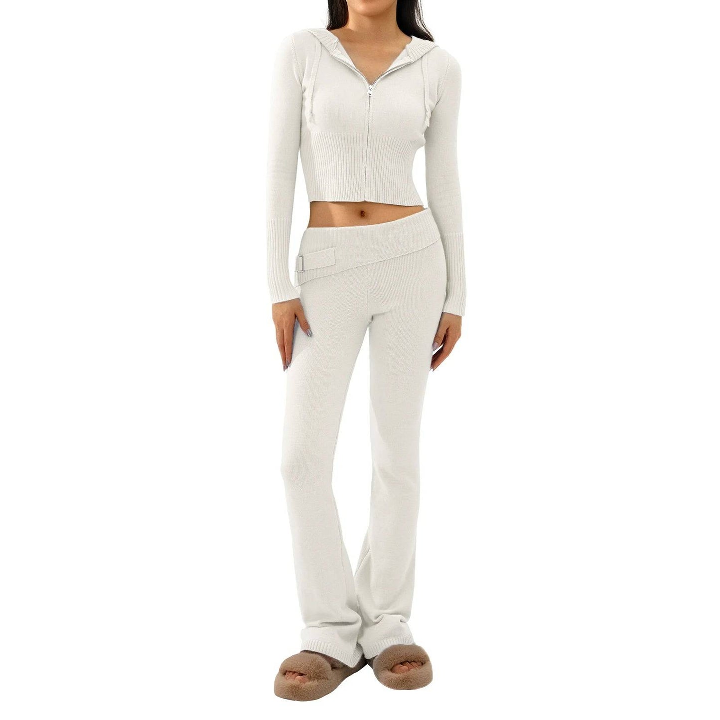 Alicia - Casual flared fit dames set met lange mouwen - Felesty