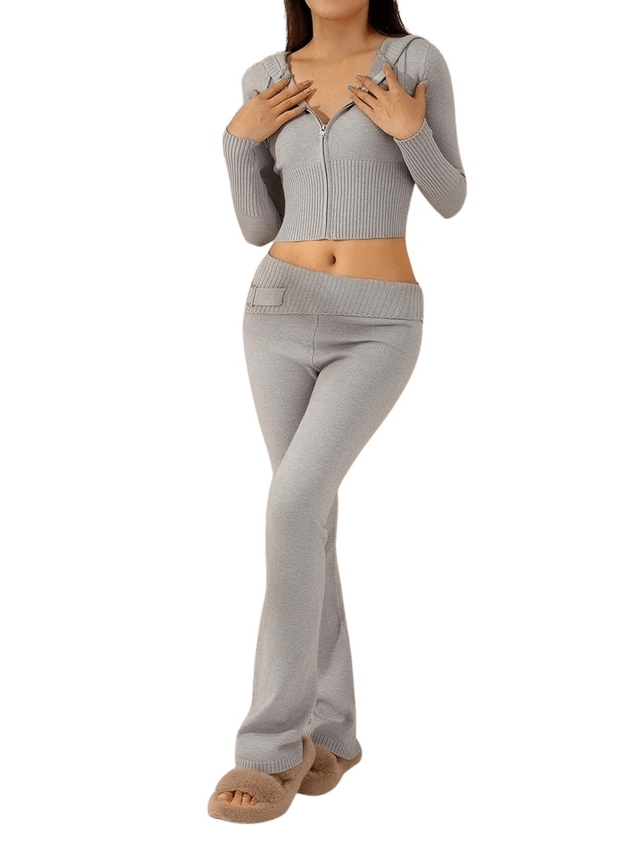 Alicia - Casual flared fit dames set met lange mouwen - Felesty