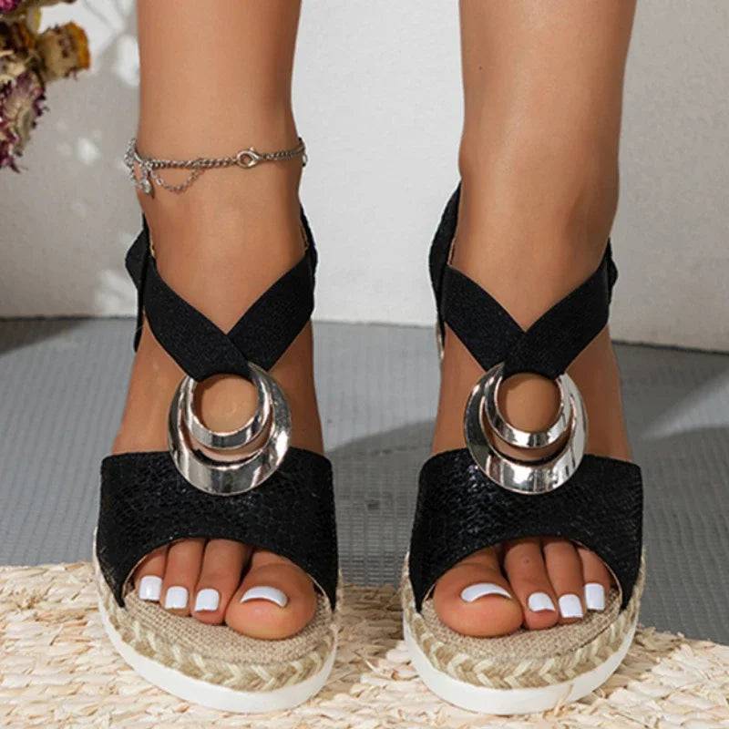 Amira - Stijlvolle Sandalen met Slangenleer patroon - Felesty