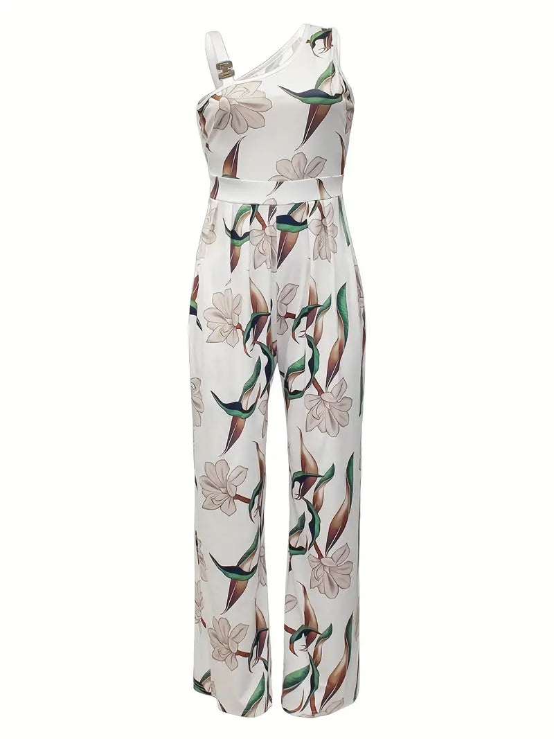 Lysandra - Elegante bloemprint wide leg dames jumpsuit